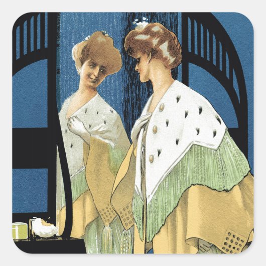 Fashionable Reflection Vierkante Sticker (Voorkant)
