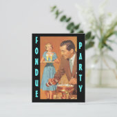 Fashionable Retro Fondue Party Thema Uitnodigingen (Staand voorkant)