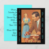 Fashionable Retro Fondue Party Thema Uitnodigingen (Voorkant / Achterkant)