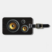 Fashionable Retro Wood Grain Speaker Trio Bagagelabel (Voorkant horizontaal)