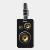 Fashionable Retro Wood Grain Speaker Trio Bagagelabel (Voorkant verticaal)