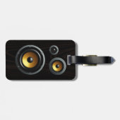 Fashionable Retro Wood Grain Speaker Trio Bagagelabel (Achterkant horizontaal)