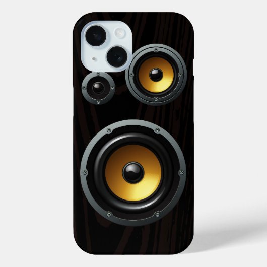 Fashionable Retro Wood Grain Speaker Trio Case-Mate iPhone Case (Achterkant)