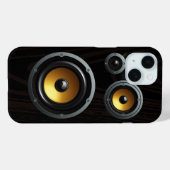 Fashionable Retro Wood Grain Speaker Trio Case-Mate iPhone Case (Achterkant (horizontaal))