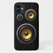 Fashionable Retro Wood Grain Speaker Trio Case-Mate iPhone Case (Achterkant)