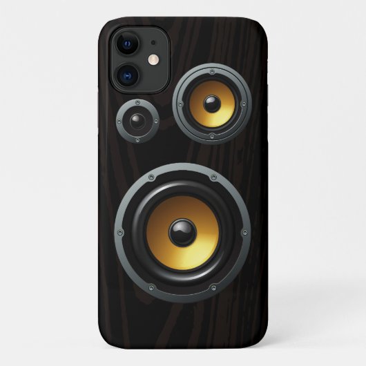 Fashionable Retro Wood Grain Speaker Trio Case-Mate iPhone Case (Achterkant)