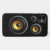 Fashionable Retro Wood Grain Speaker Trio Case-Mate iPhone Case (Achterkant (horizontaal))