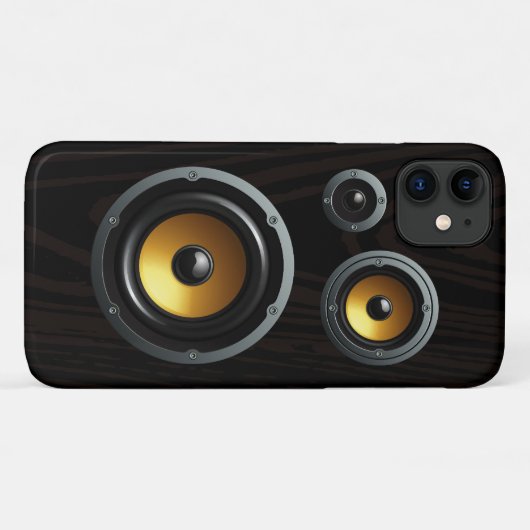 Fashionable Retro Wood Grain Speaker Trio Case-Mate iPhone Case (Achterkant (horizontaal))