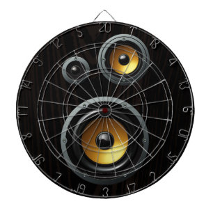Fashionable Retro Wood Grain Speaker Trio Dartbord