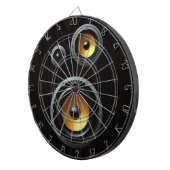 Fashionable Retro Wood Grain Speaker Trio Dartbord (Voorkant Rechts)