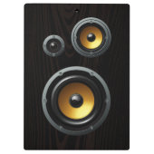 Fashionable Retro Wood Grain Speaker Trio Klembord (Achterkant)