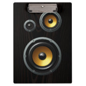 Fashionable Retro Wood Grain Speaker Trio Klembord (Voorkant)