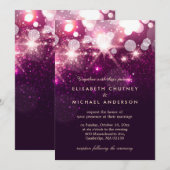 Fashionable roze glitter Sparkles Stylish Weduwen Kaart (Voorkant / Achterkant)