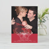 Fashionable Scroll - Foto Holiday Card Feestdagenkaart (Staand voorkant)