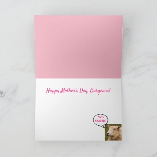 Fashionable Sheep Moederdag Kaart (Binnen)