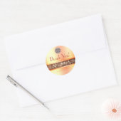 Fashionable Shimmery Oranje Glitter Dank u tekst Ronde Sticker (Envelop)