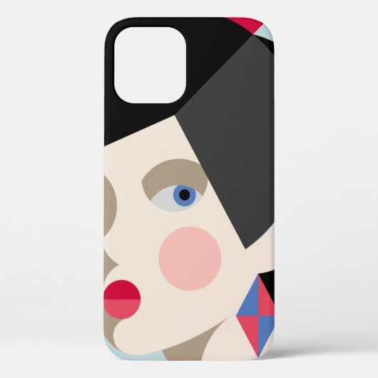 Fashionable, stijlvolle vrouw. Modernist stijlvrou Case-Mate iPhone Case (Achterkant)