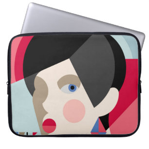 Fashionable, stijlvolle vrouw. Modernist stijlvrou Laptop Sleeve