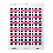 Fashionable strepen roze paneelboekborden etiket (Full Sheet)