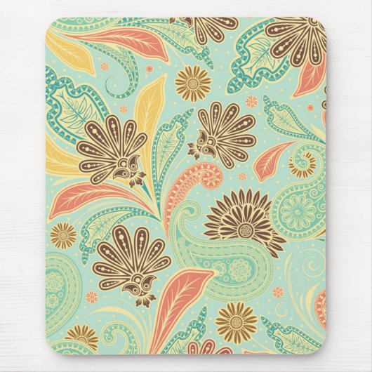 Fashionable trendy girale  florale Paisleys Muismat (Voorkant)