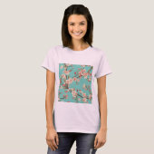 Fashionable Turquoise Cherry Blossom T-shirt (Voorkant volledig)
