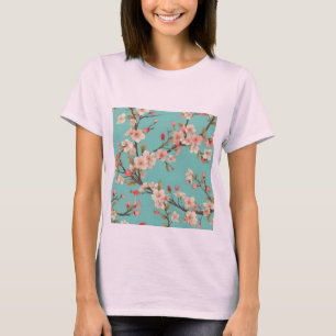 Fashionable Turquoise Cherry Blossom T-shirt