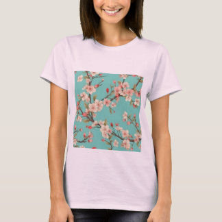 Fashionable Turquoise Cherry Blossom T-shirt