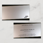 Fashionable Unique Monogram Glamor Gold Silver Visitekaartje (Voorkant / Achterkant)