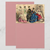 Fashionable Victoriaans dames Stationery Briefpapier (Voorkant / Achterkant)