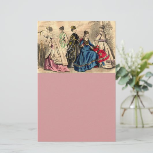 Fashionable Victoriaans dames Stationery Briefpapier (Staand voorkant)