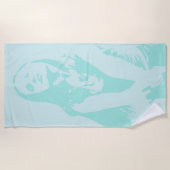 Fashionable Waterverf Dancing Girl Silhouette Strandlaken (Voorkant)