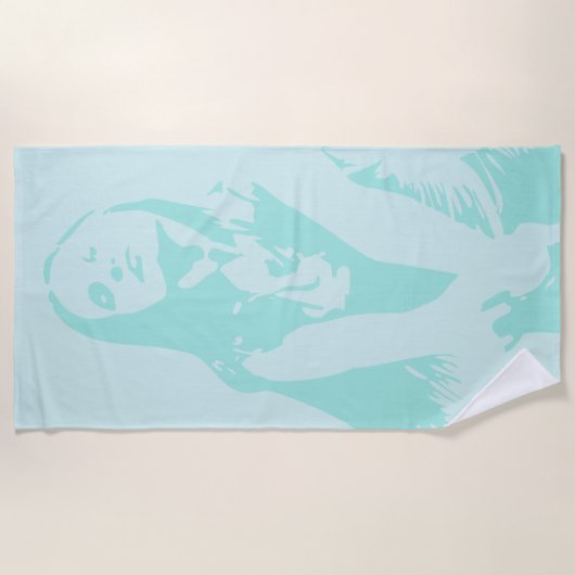 Fashionable Waterverf Dancing Girl Silhouette Strandlaken (Voorkant)