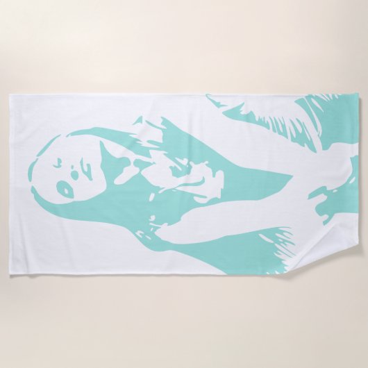 Fashionable Waterverf Dancing Girl Silhouette Strandlaken (Voorkant)