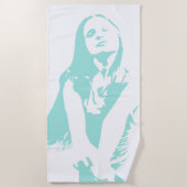 Fashionable Waterverf Dancing Girl Silhouette Strandlaken (Voorkant)