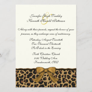 Fashionable Wild Jaguar Pattern Weddenschap Kaart