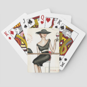 Fashionable Woman and Glass Pokerkaarten