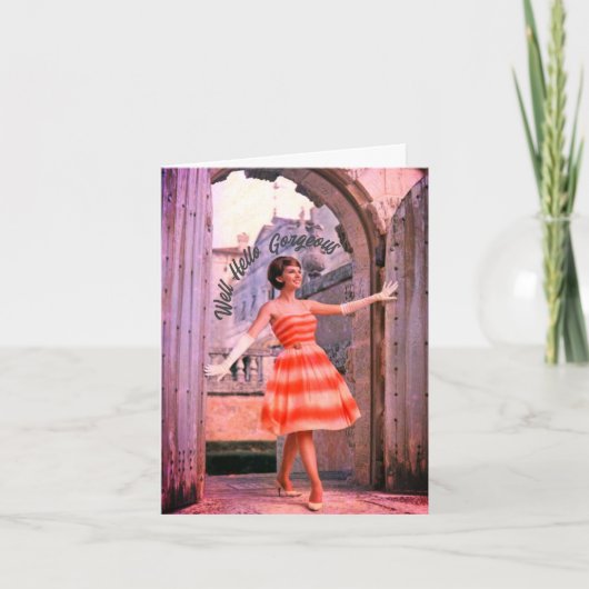 Fashionable Woman Birthday Kaart 1960 (Voorkant)