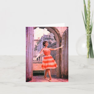 Fashionable Woman Birthday Kaart 1960