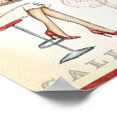 Fashionable Woman Drink wijn Poster (Hoek)