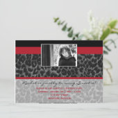 Fashionella in Cheetah Invitation Kaart (Staand voorkant)