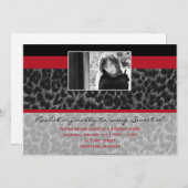 Fashionella in Cheetah Invitation Kaart (Voorkant / Achterkant)