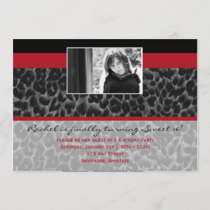 Fashionella in Cheetah Invitation Kaart