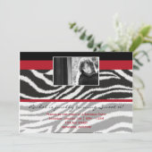 Fashionella in Zebra-uitnodiging Kaart (Staand voorkant)
