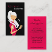 Fashionesta Mode Vector Winkelmeisje Visitekaartje (Voorkant / Achterkant)