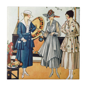 Fashionische dames tegeltje