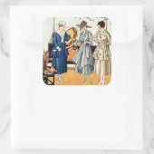 Fashionische dames vierkante sticker (Tas)