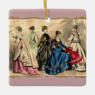 Fashionische Victoriaans dames Keramisch Ornament
