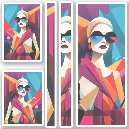 Fashionista 5 scrapbooking sticker (Voorkant)