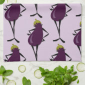 FASHIONISTA AUBERGINE PATROON KEUKENGEREI HANDDOEK (Gevouwen)
