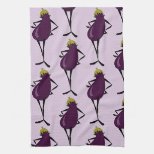 FASHIONISTA AUBERGINE PATROON KEUKENGEREI HANDDOEK